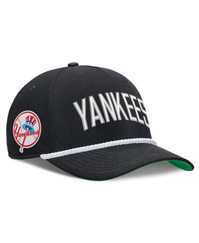 Nike Мужская регулируемая кепка New York Yankees Cooperstown Collection Rise, черная