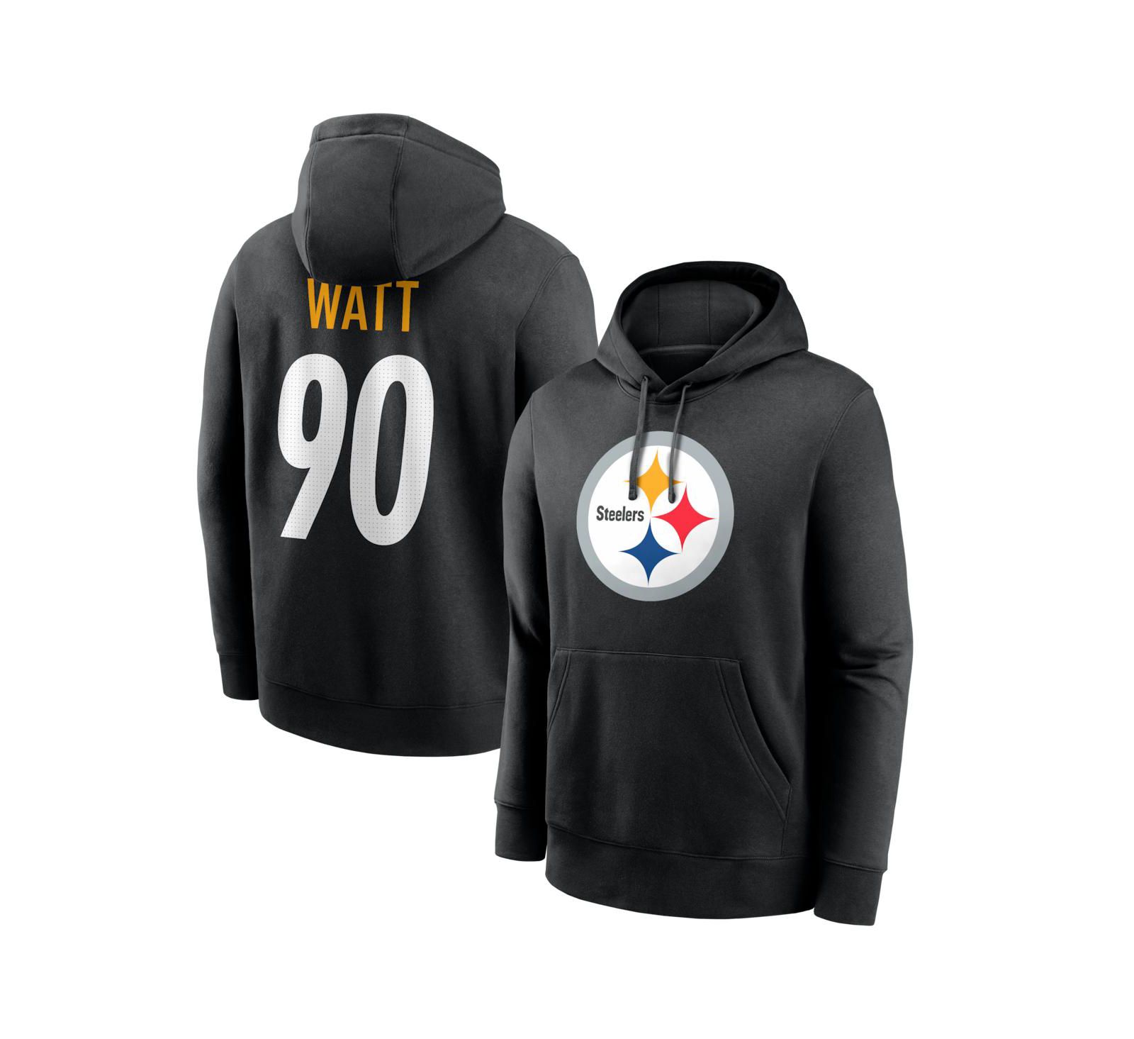 Nike Men's T.J. Watt Black Pittsburgh Steelers Name & Number Hoodie