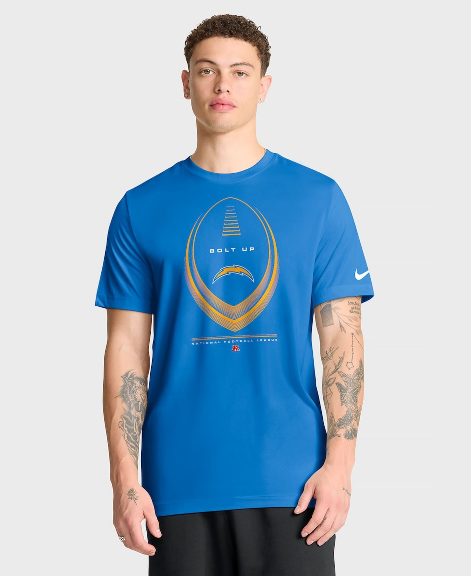 Nike Мужская футболка Los Angeles Chargers Legend Icon Dri-FIT, голубой цвет