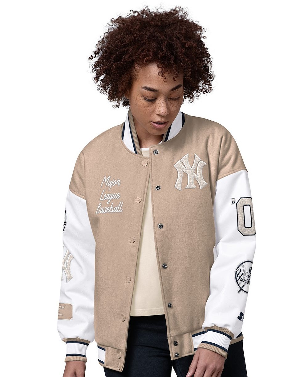 Женская куртка Starter Sand New York Yankees Free Ball Varsity