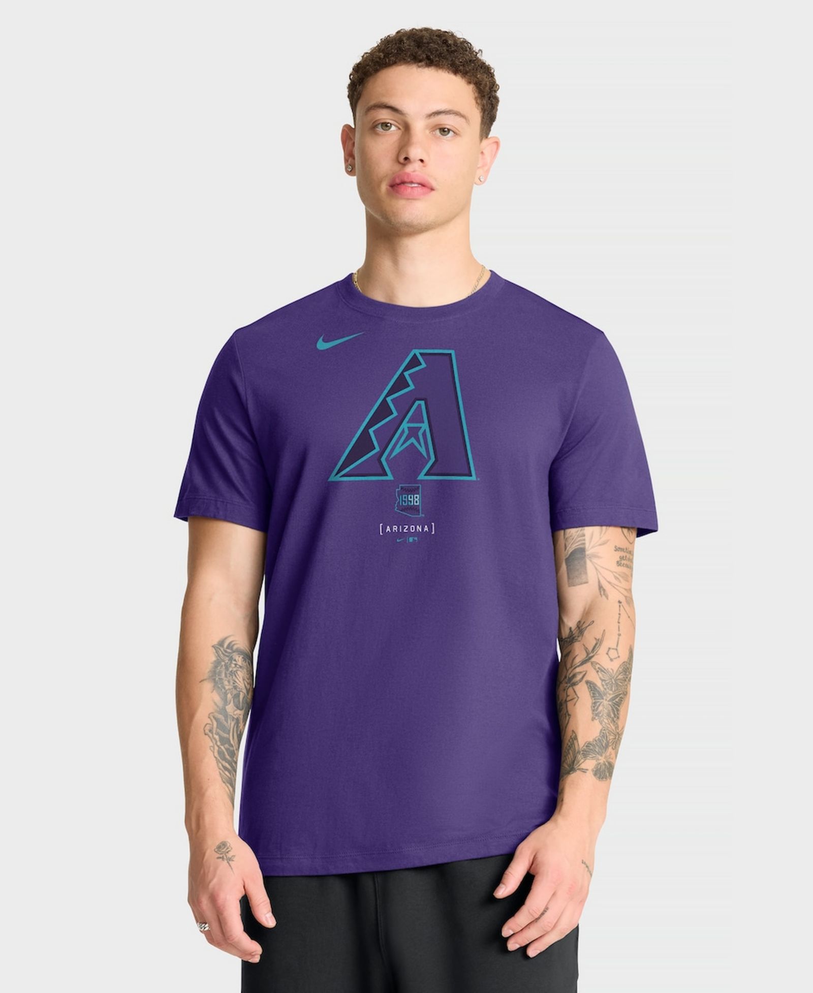 Nike Men's Purple Arizona Diamondbacks City Connect Large Logo T-Shirt