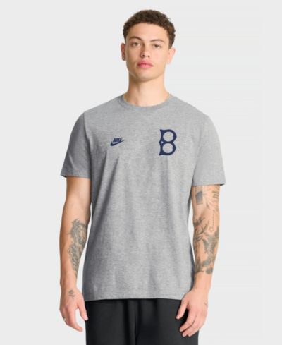 Nike Men's Heather Gray Brooklyn Dodgers Cooperstown 2-Hit T-Shirt
