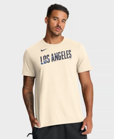 Nike Мужской Cream Los Angeles Dodgers City Connect Wordmark T-Shirt