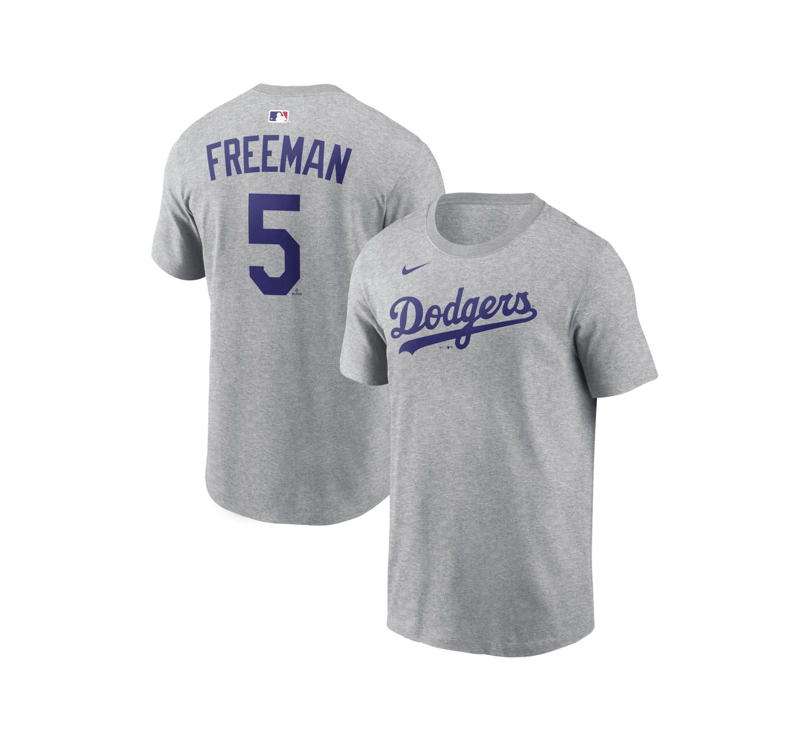 Мужская футболка Nike Freddie Freeman Heather Gray Los Angeles Dodgers Name & Number
