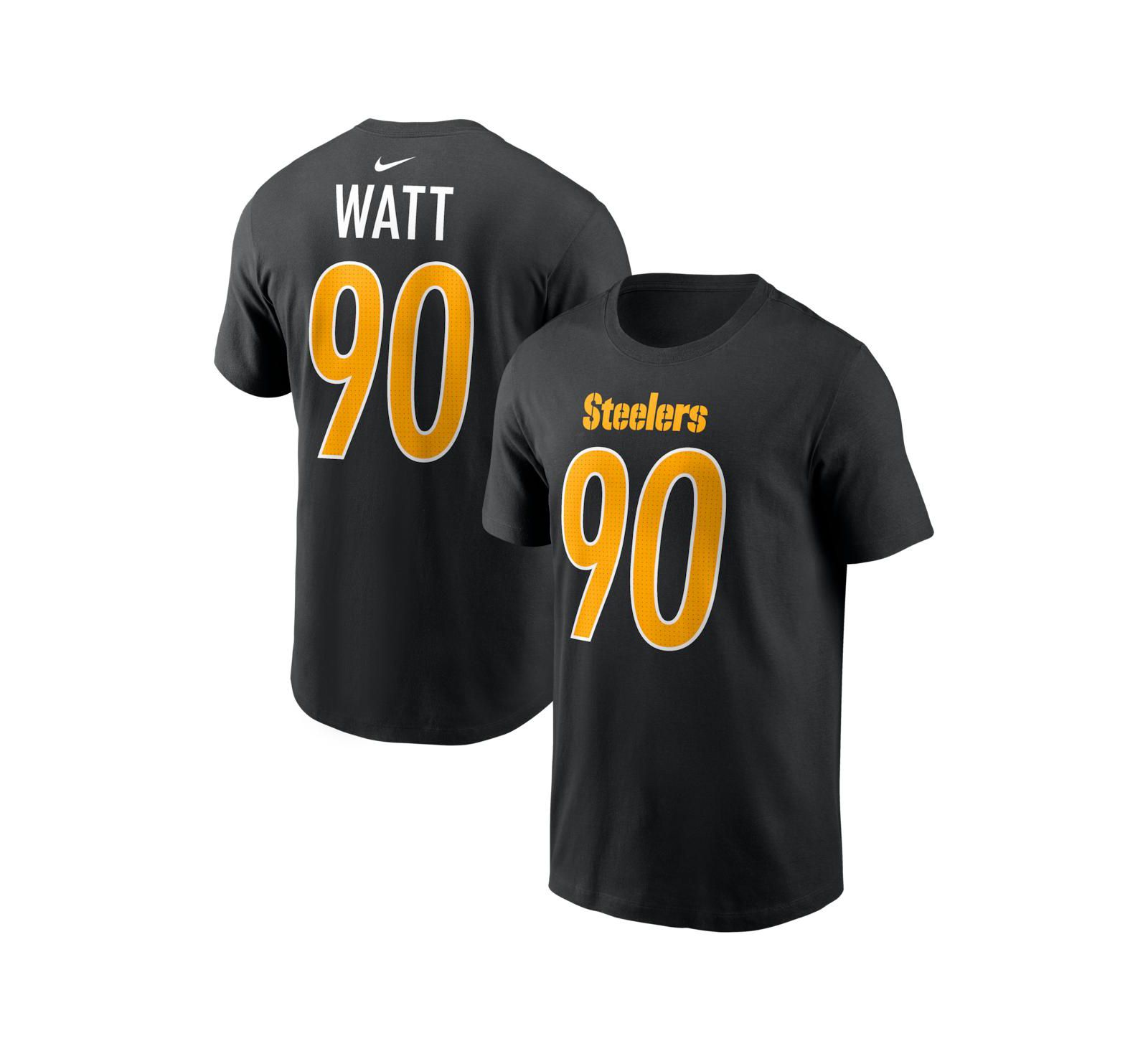 Nike Men's T.J. Watt Black Pittsburgh Steelers Carbon Name & Number T-Shirt