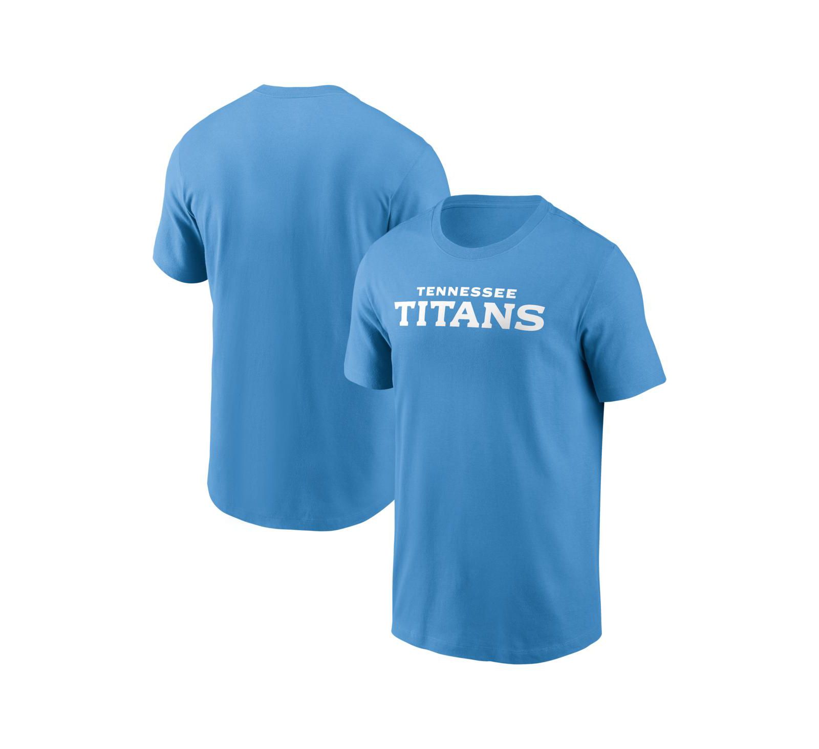 Nike Men's Light Blue Tennessee Titans Primetime Wordmark Essential T-Shirt