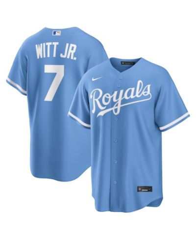 Мужская джерси Nike Bobby Witt Jr. Light Blue Kansas City Royals Alternate Replica