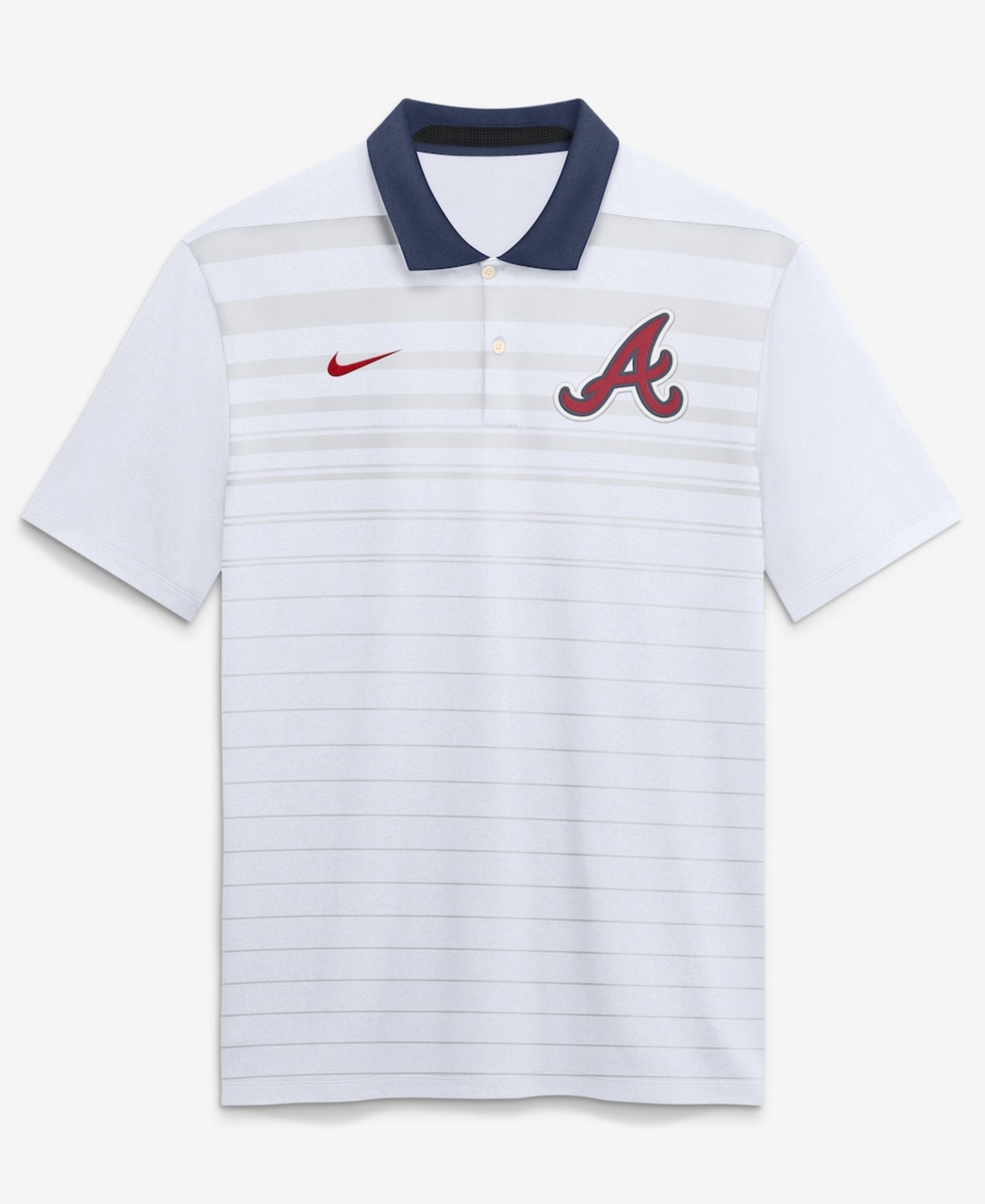 Мужская поло-рубашка Nike Atlanta Braves Vapor Striped Dri-FIT белого цвета