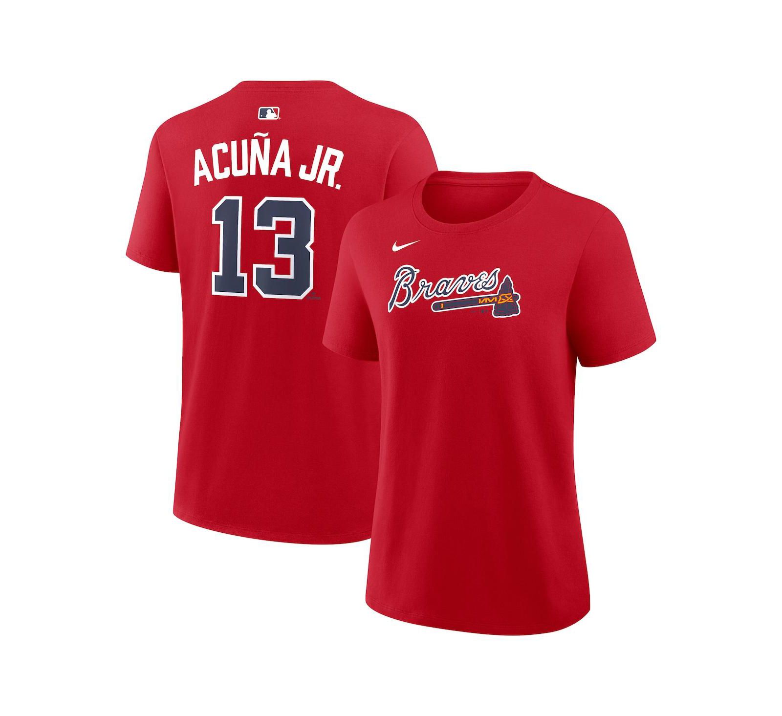 Nike Женская футболка Nike Ronald Acuña Jr. Red Atlanta Braves
