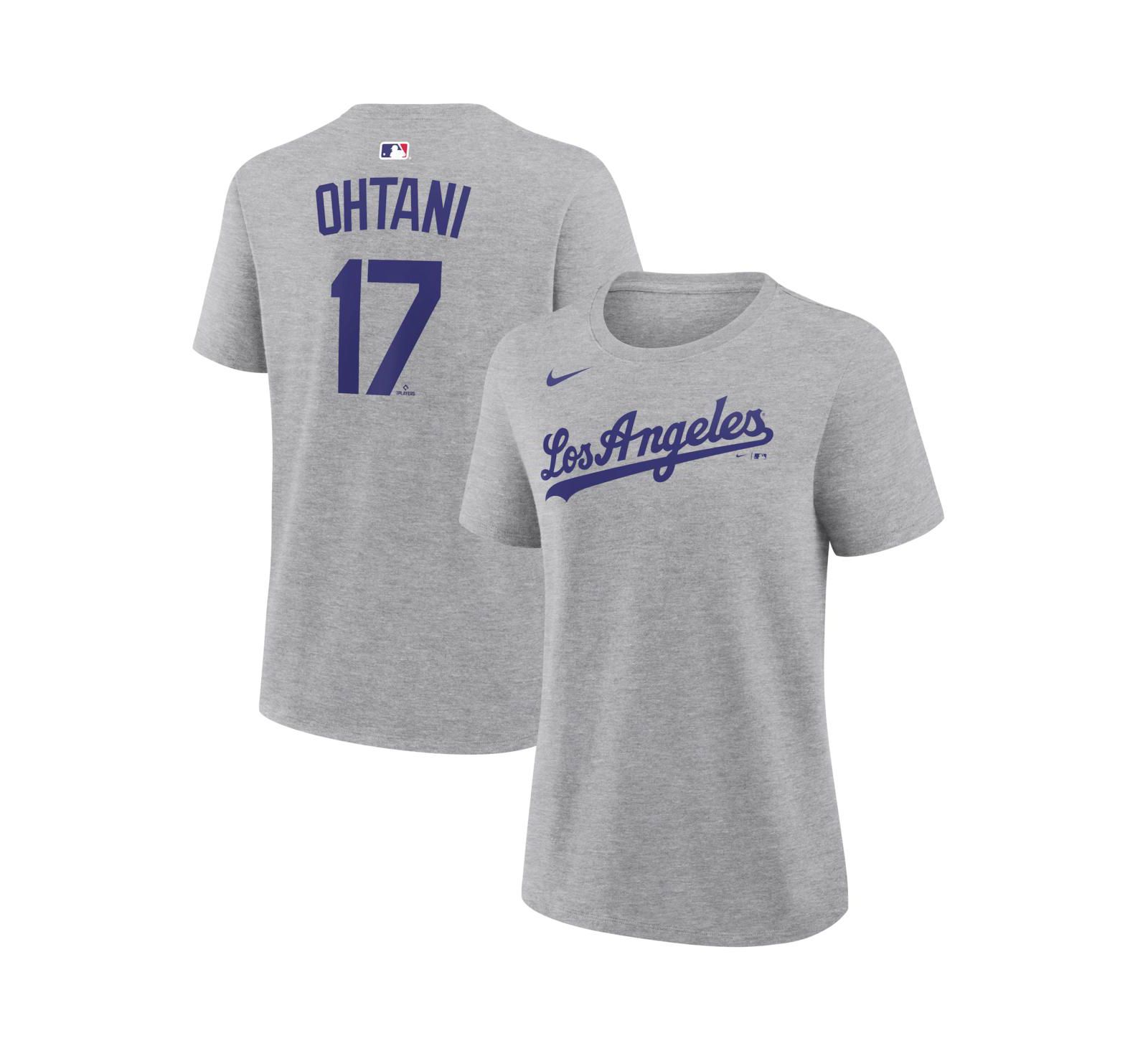 Nike Women's Shohei Ohtani Heather Gray Los Angeles Dodgers Name & Number T-Shirt