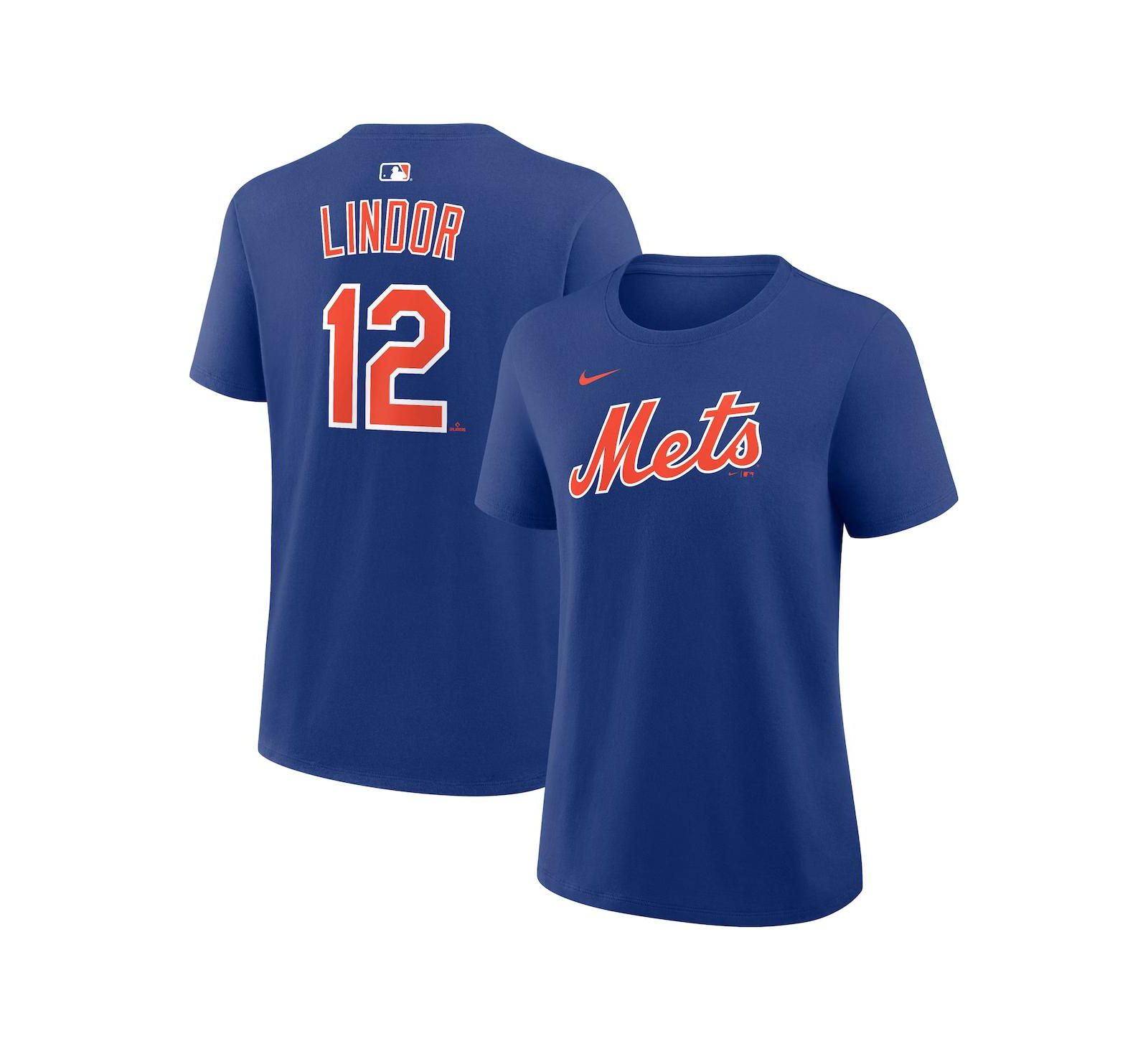 Женская футболка Nike Francisco Lindor Royal New York Mets с именем и номером