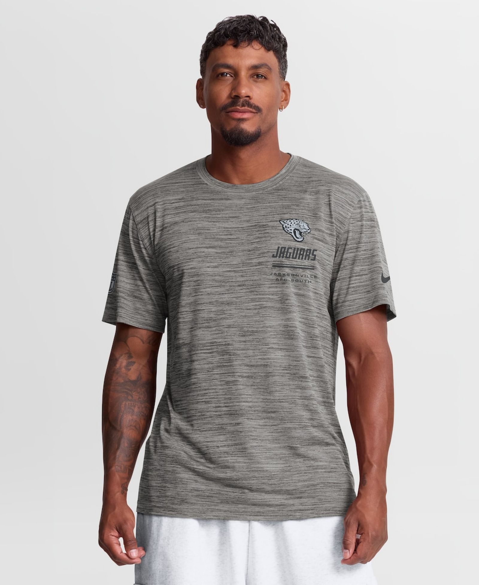 Футболка Nike Men's Gray Jacksonville Jaguars Sideline Double Covered Dri-FIT Velocity
