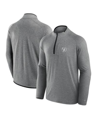 Fanatics Men's and Women's Charcoal Las Vegas Raiders Front Office Performance Primary Quarter-Zip Jacket