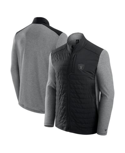 Fanatics Men's and Women's Black/Heather Gray Las Vegas Raiders Front Office Tonal Full-Zip Jacket