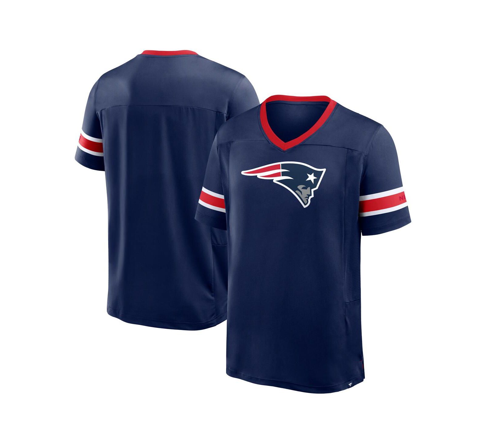 Fanatics Мужская футболка New England Patriots Hometown Premium Hashmark V-Neck, темно-синяя