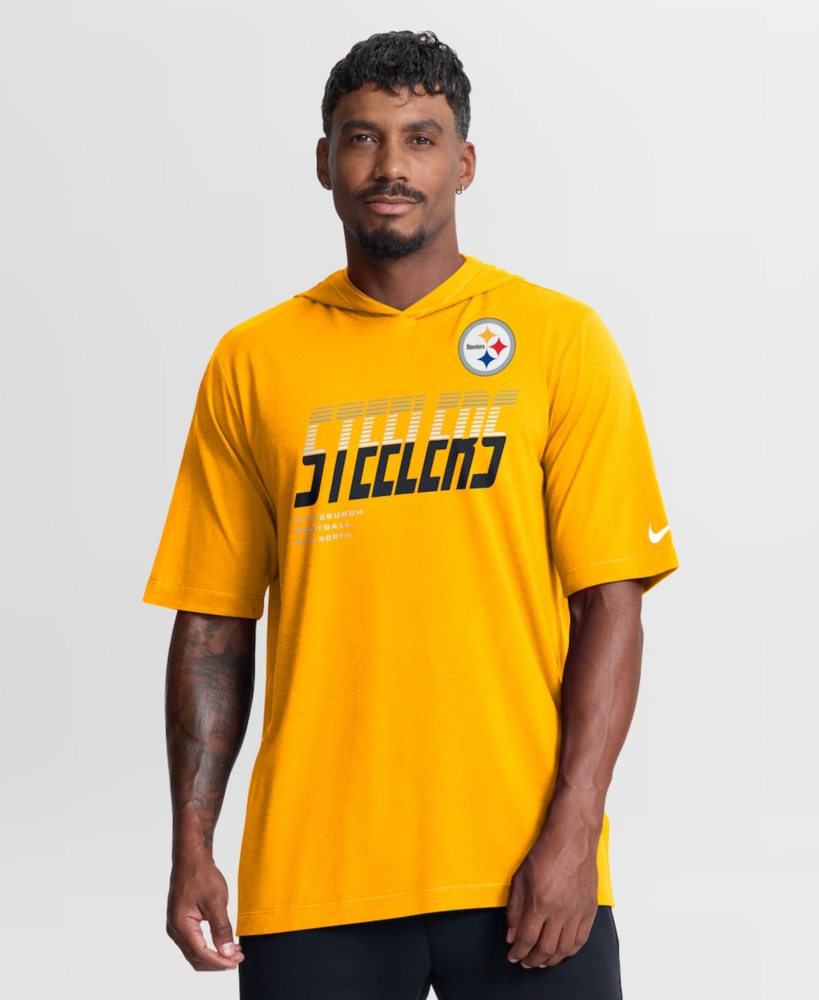 Мужская футболка Nike Gold Pittsburgh Steelers Tri-Blend Hooded