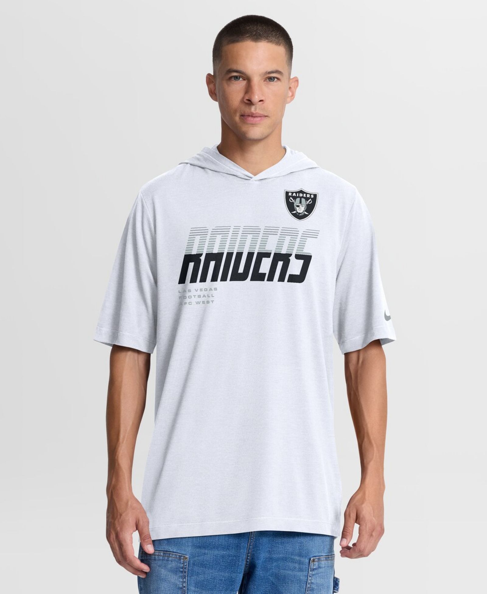 Nike Мужская футболка Tri-Blend Hooded White Las Vegas Raiders