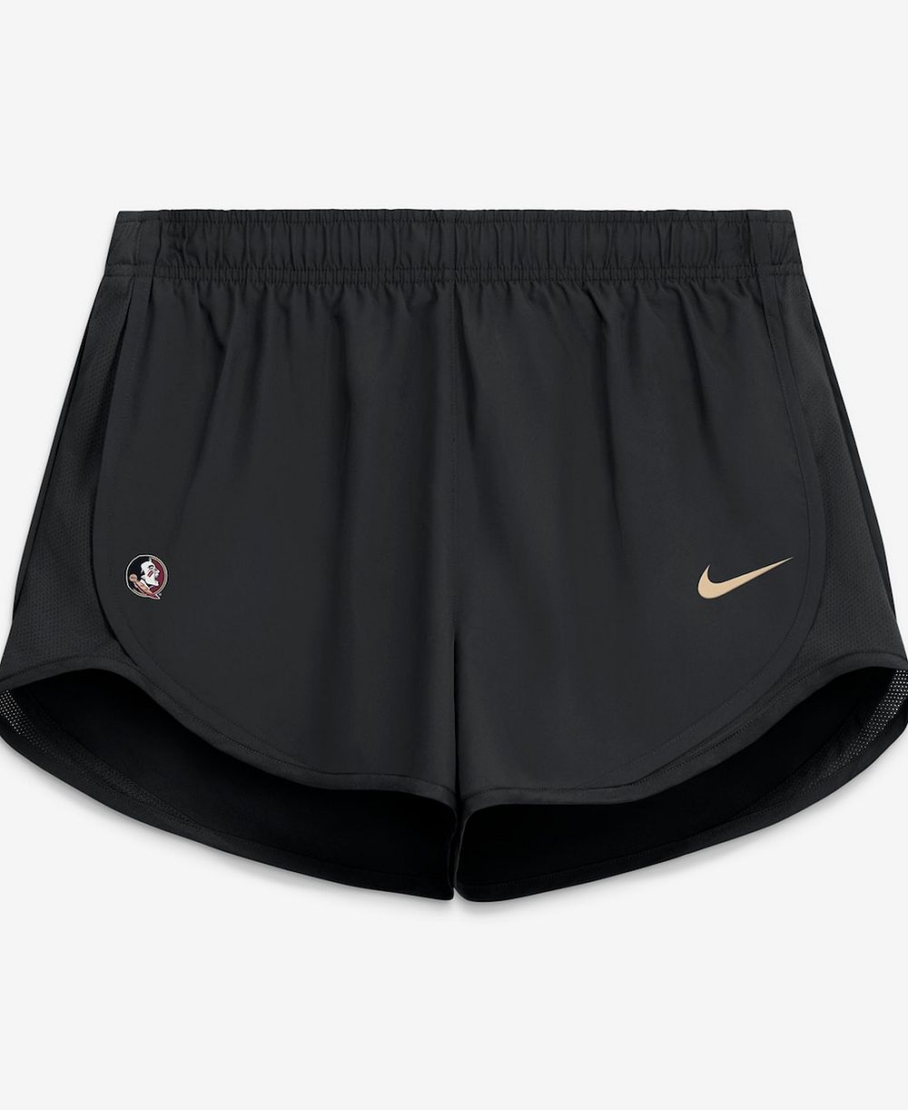 Nike Women's Black Florida State Seminoles Tempo Mid-Rise Dri-FIT Shorts