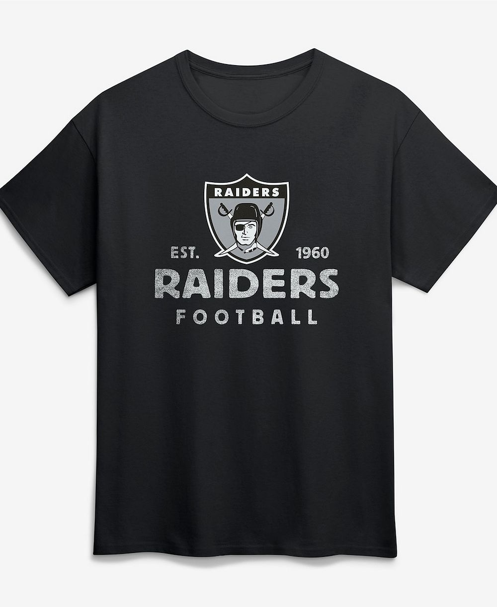 Logo Athletic Мужская винтажная футболка Las Vegas Raiders Black