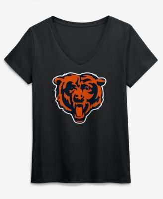Logo Athletic Women's Black Chicago Bears Primary Logo V-Neck T-Shirt
