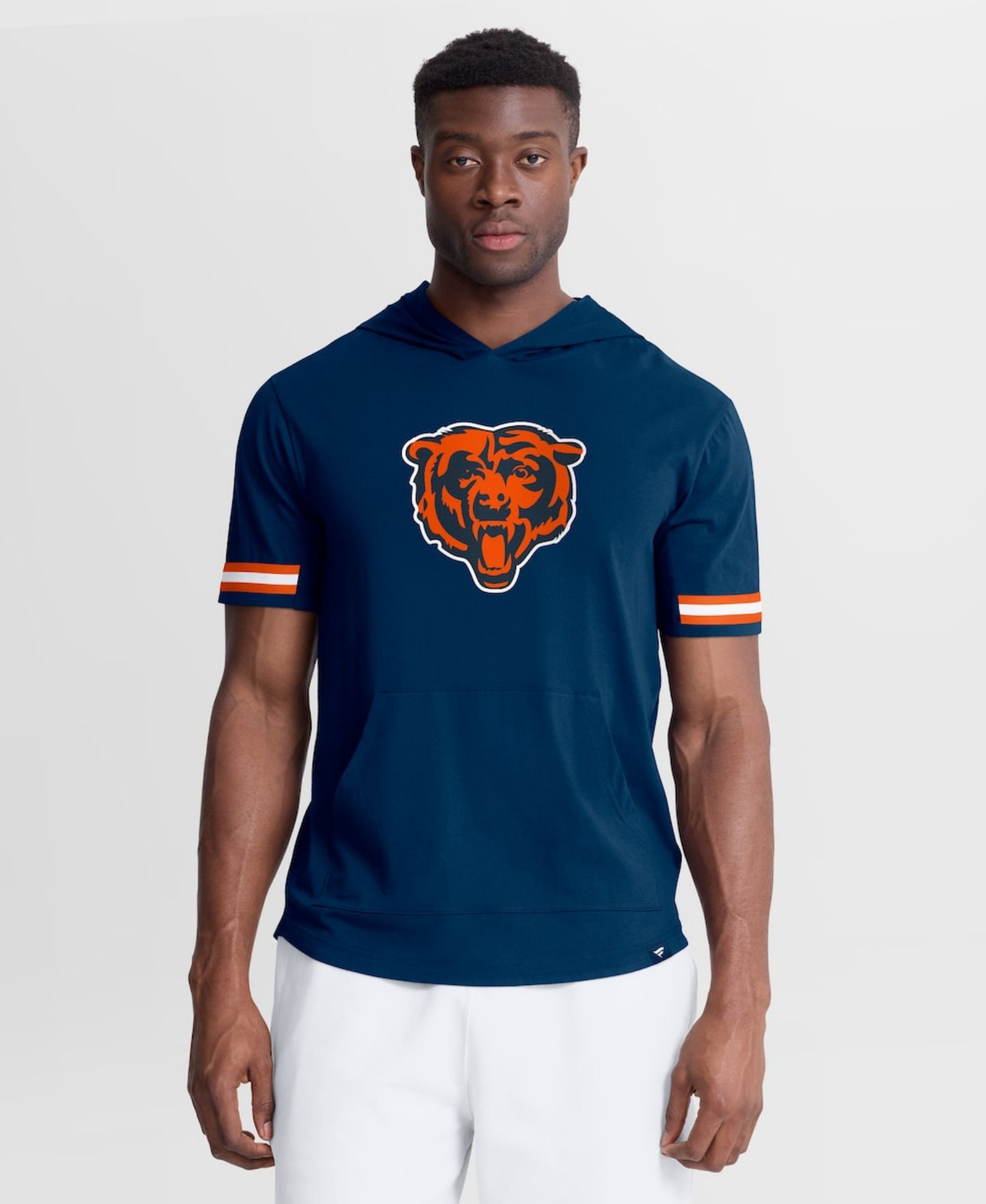 Fanatics мужская футболка с капюшоном и коротким рукавом Chicago Bears Optimal Play, темно-синяя