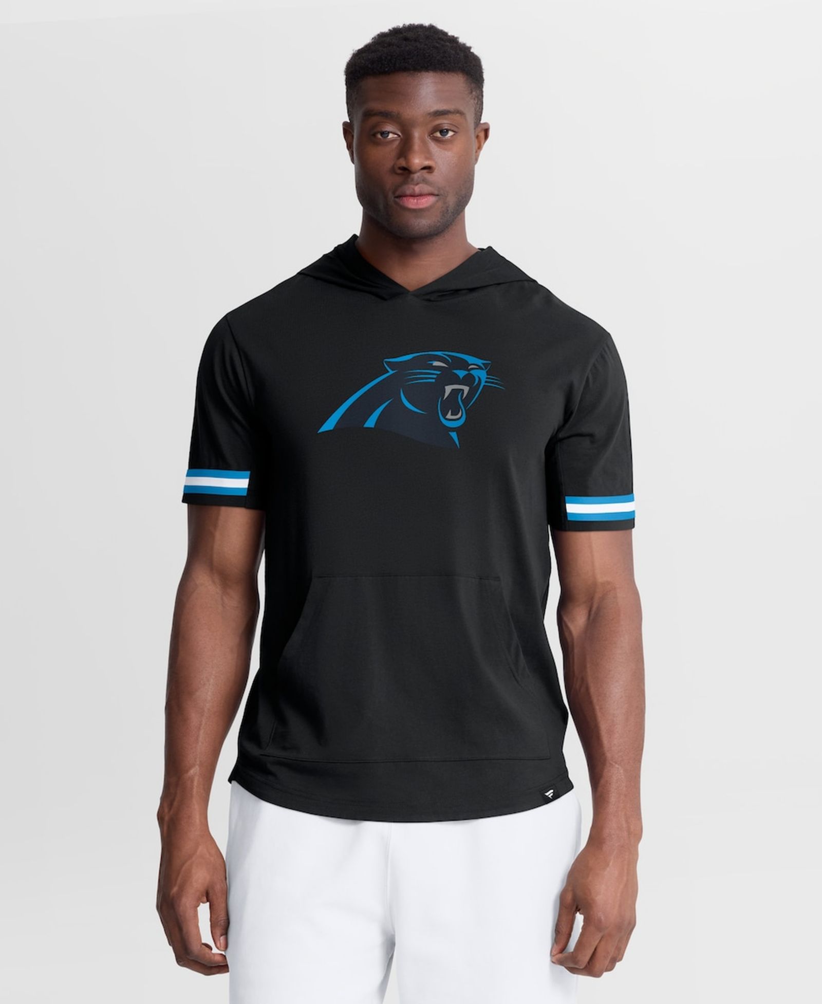 Fanatics Men's Black Carolina Panthers Optimal Play Short Sleeve Hooded T-Shirt