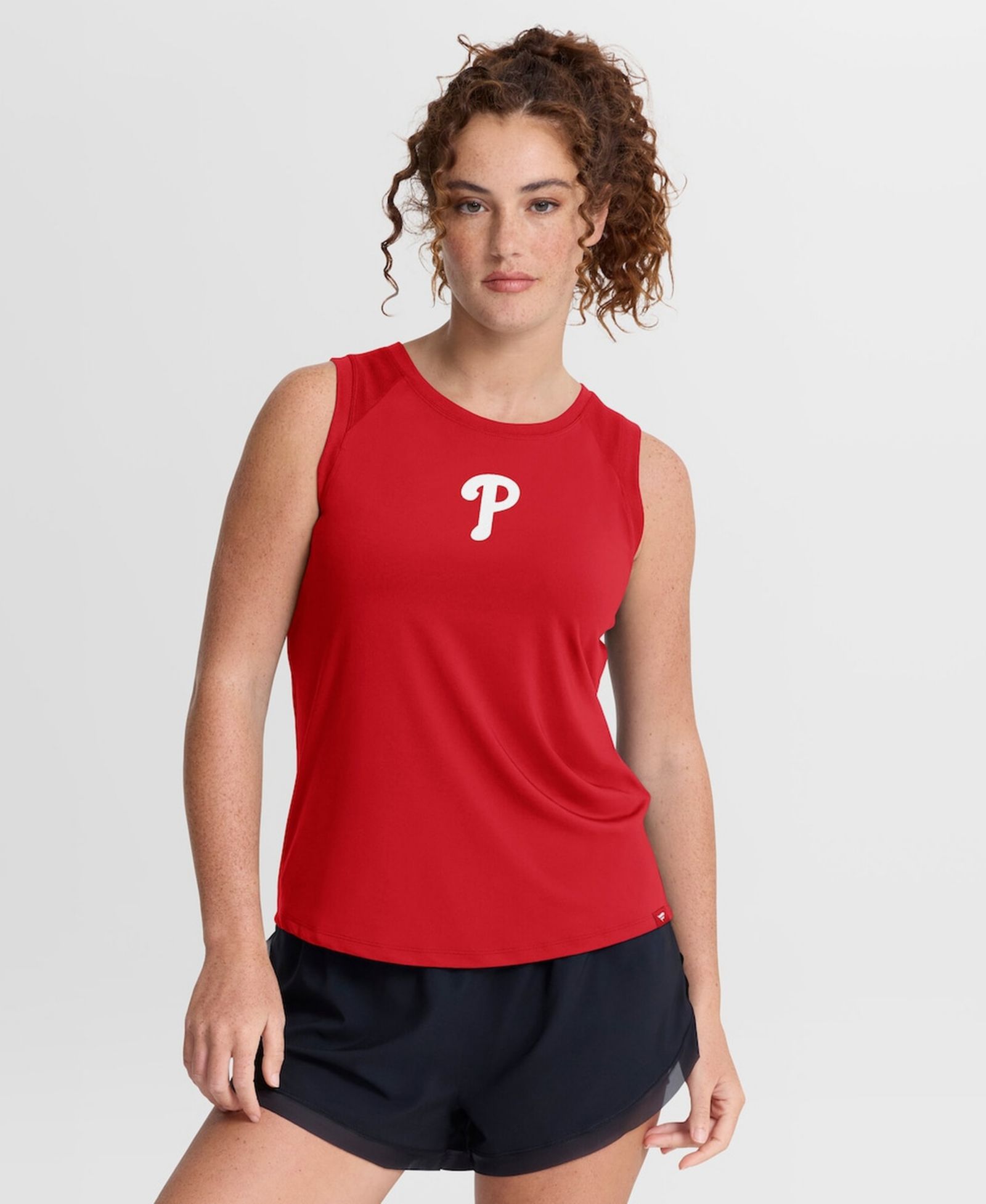 Топ-майка Fanatics Women's Red Philadelphia Phillies Draped Mesh Back Performance