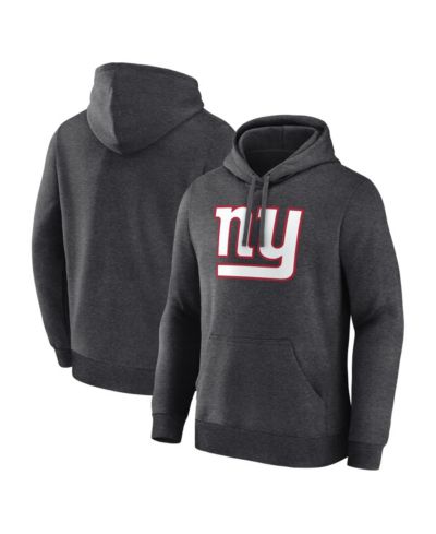 Logo Athletic Men's Heather Charcoal New York Giants Primary Logo Hoodie