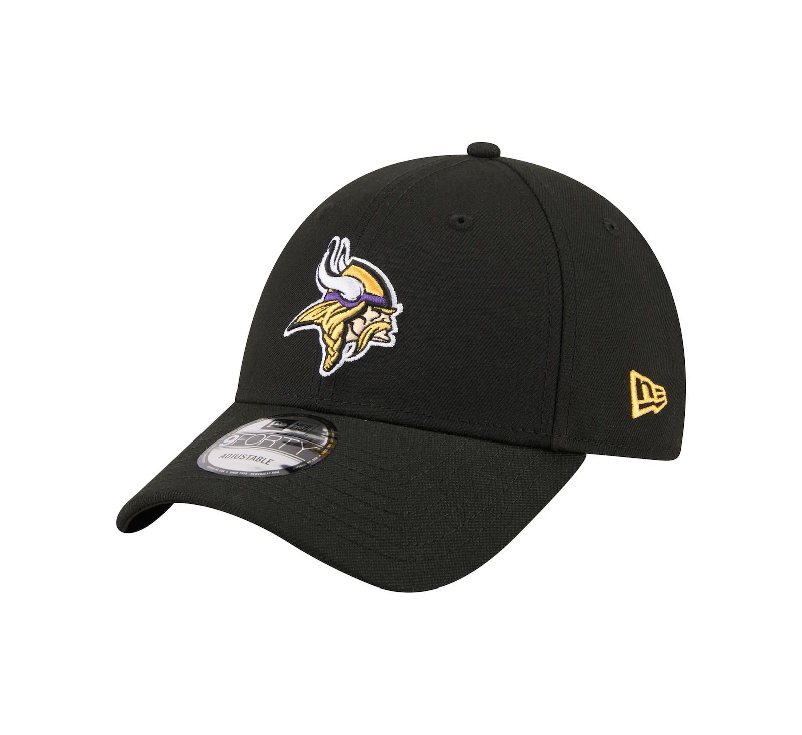 New Era Men's Black Minnesota Vikings Core Team 9FORTY Adjustable Hat