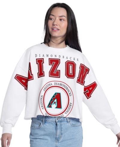 Женский укороченный свитшот G-III 4Her by Carl Banks White Arizona Diamondbacks Bleachers