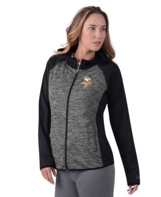 Женская куртка MSX by Michael Strahan Black Minnesota Vikings Leslie Space Dyed Raglan Full-Zip