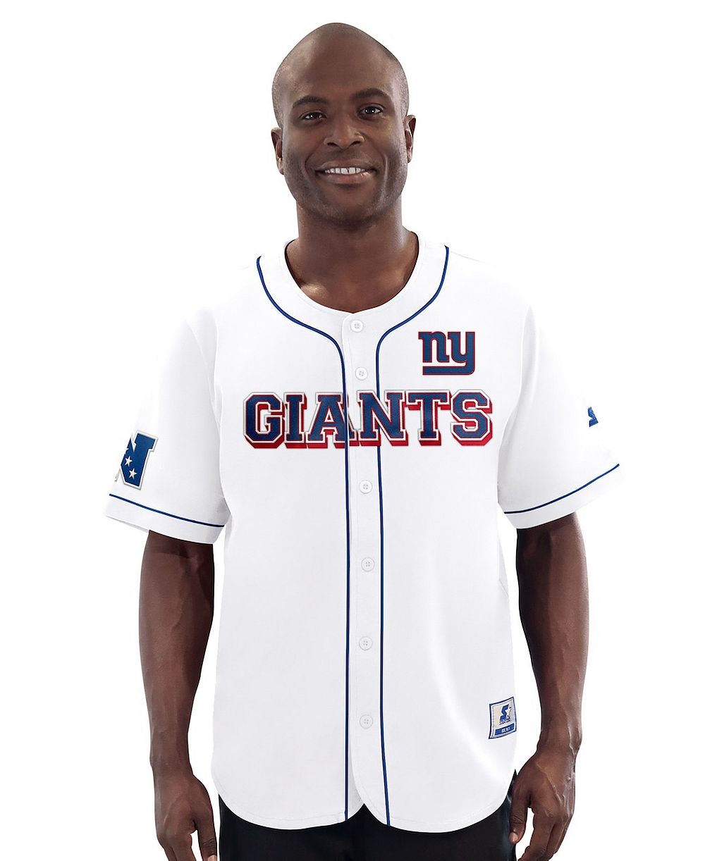 Мужская бейсбольная джерси Starter White New York Giants Relay Full-Button