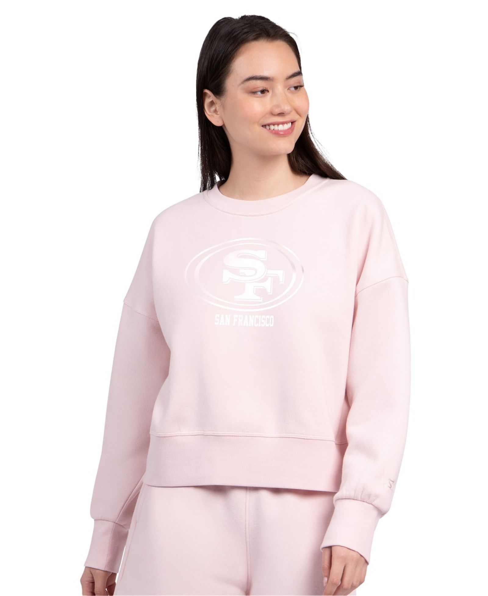 Женский свитшот Starter Light Pink San Francisco 49ers Travel Pastels Boxy Fleece
