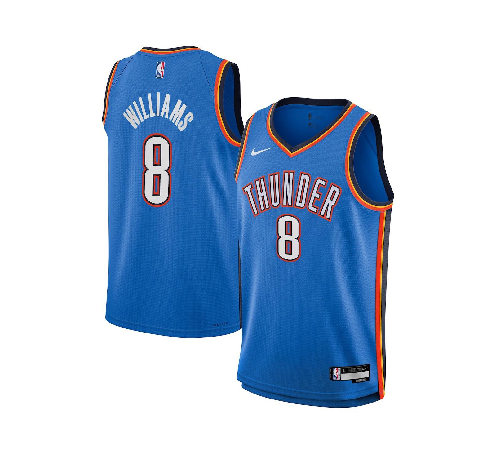 Детская джерси Nike Big Boys and Girls Jalen Williams Blue Oklahoma City Thunder Swingman Jersey - Icon Edition