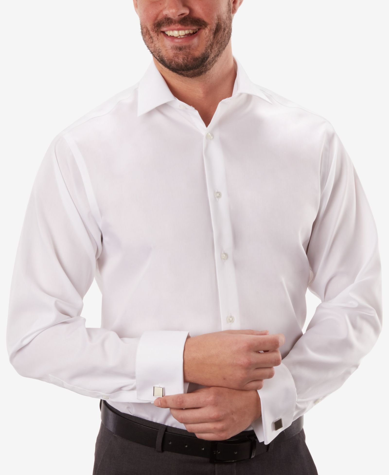 Calvin Klein STEEL Men's Regular Fit Non-Iron Performance French Cuff Dress Shirt