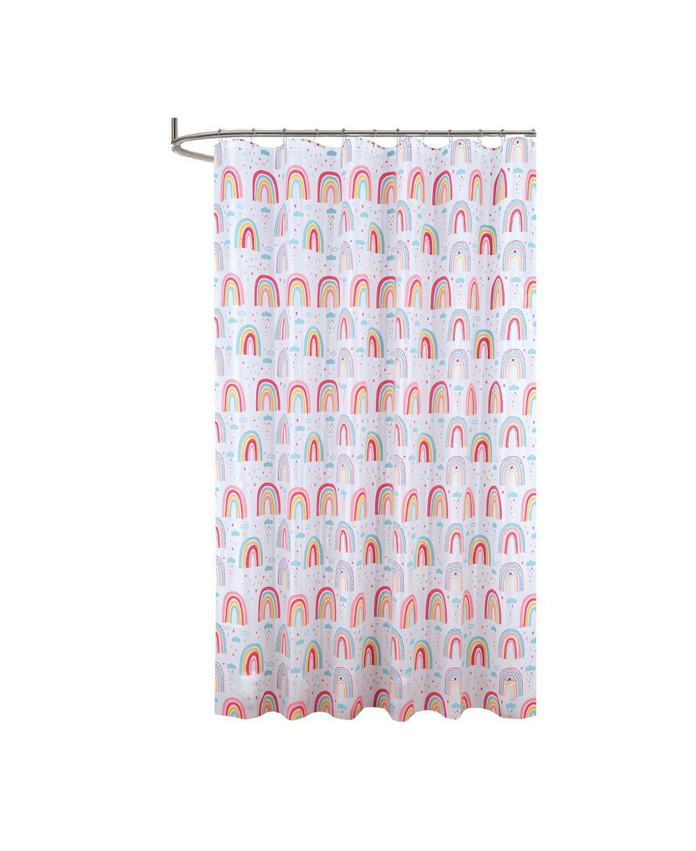 RT Designers Collection 90GSM Peva Glit Printed Rainbow Shower Curtain
