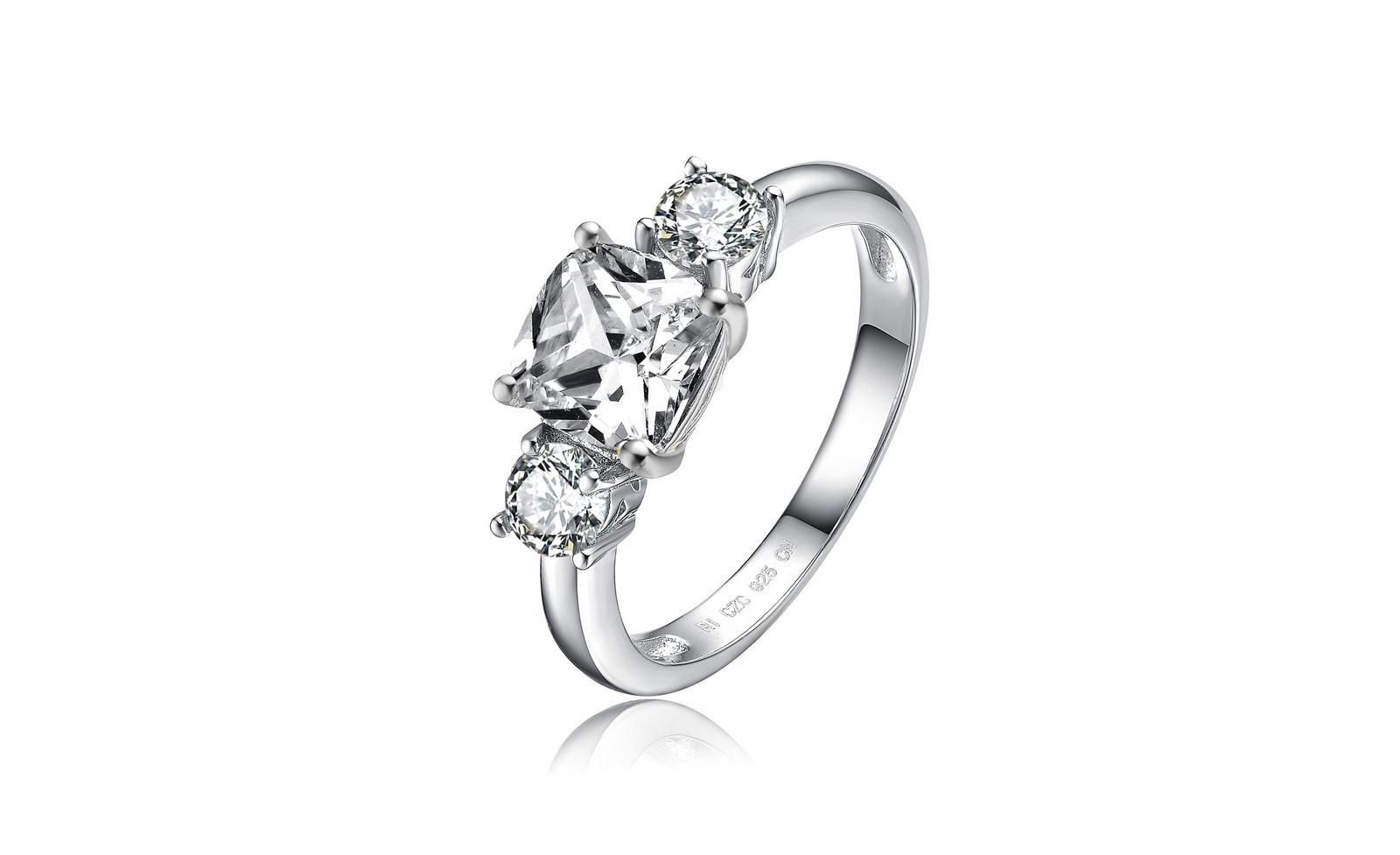 Rachel Glauber Radian Gold Plated 3-Stone Cubic Zirconia Ring