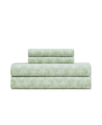 Tommy Bahama Home Tropic Breeze Washed Percale 100% Cotton 4-Piece Sheet Set, Queen