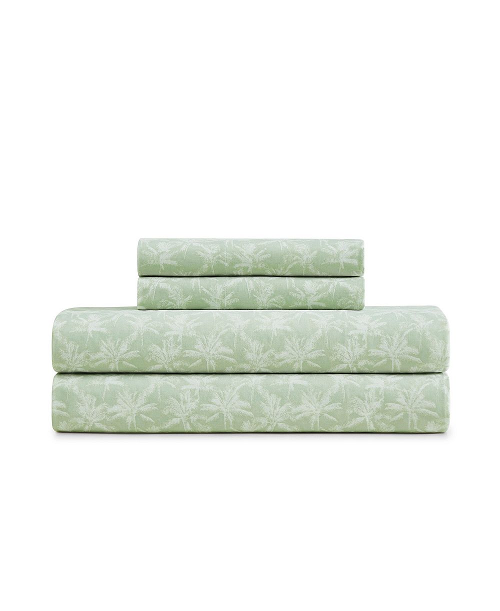 Tommy Bahama Home Tropic Breeze Washed Percale 100% Cotton 4-Piece Sheet Set, King