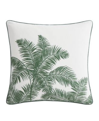Tommy Bahama Home Shaded Palms Durable Cotton Canvas Zipper Closure Decorative Pillow, 20" x 20"
