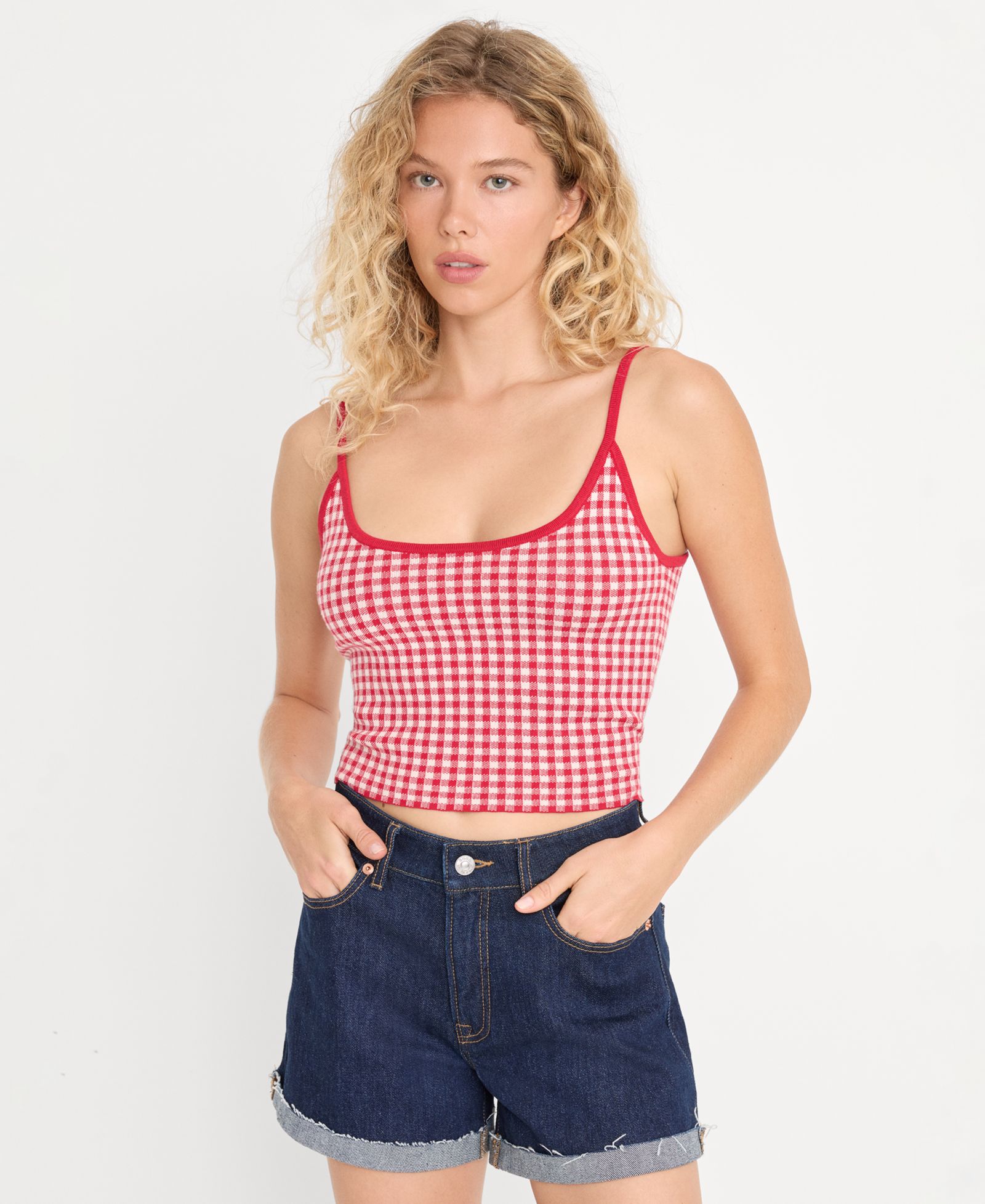 Женский джемпер Good American Gingham Camisole