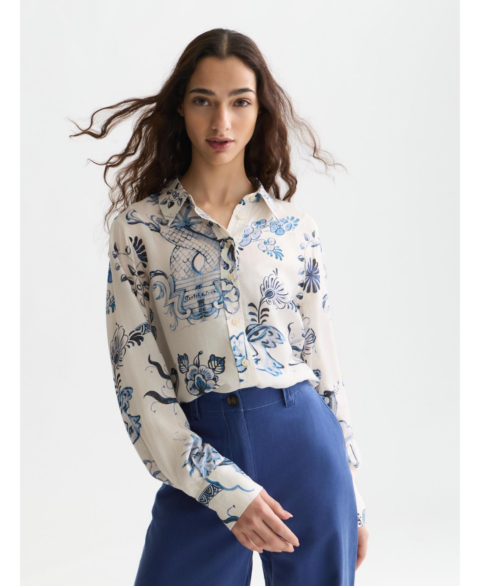 SCOTCH & SODA Women's Printed Relaxed Fit Tops and Tees