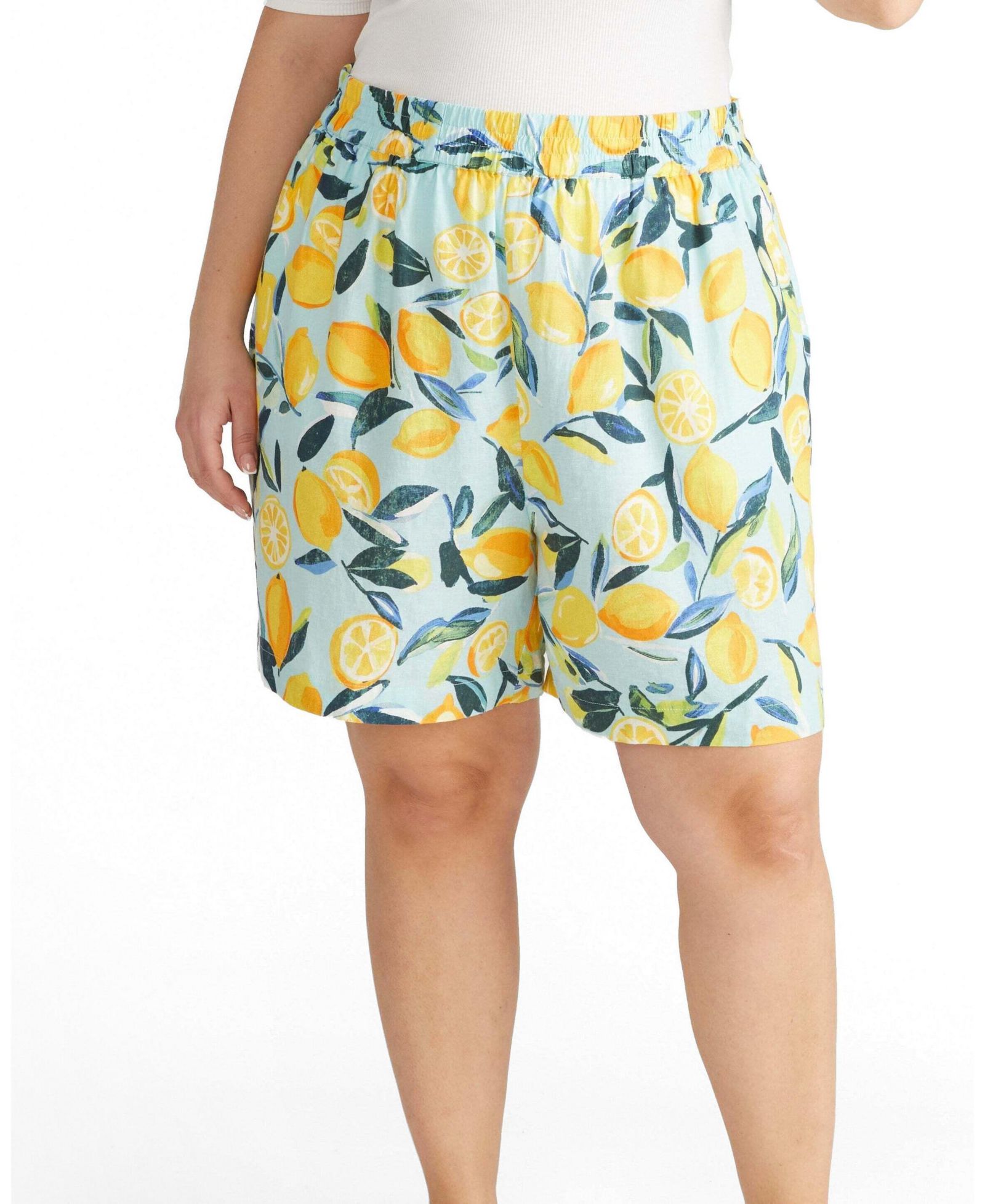 Universal Standard Plus Size Juniper Linen Easy Pull-On Shorts