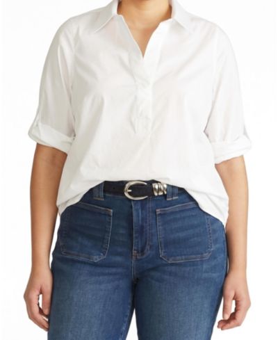 Женская рубашка polo Universal Standard Plus Size с кнопками на спинке