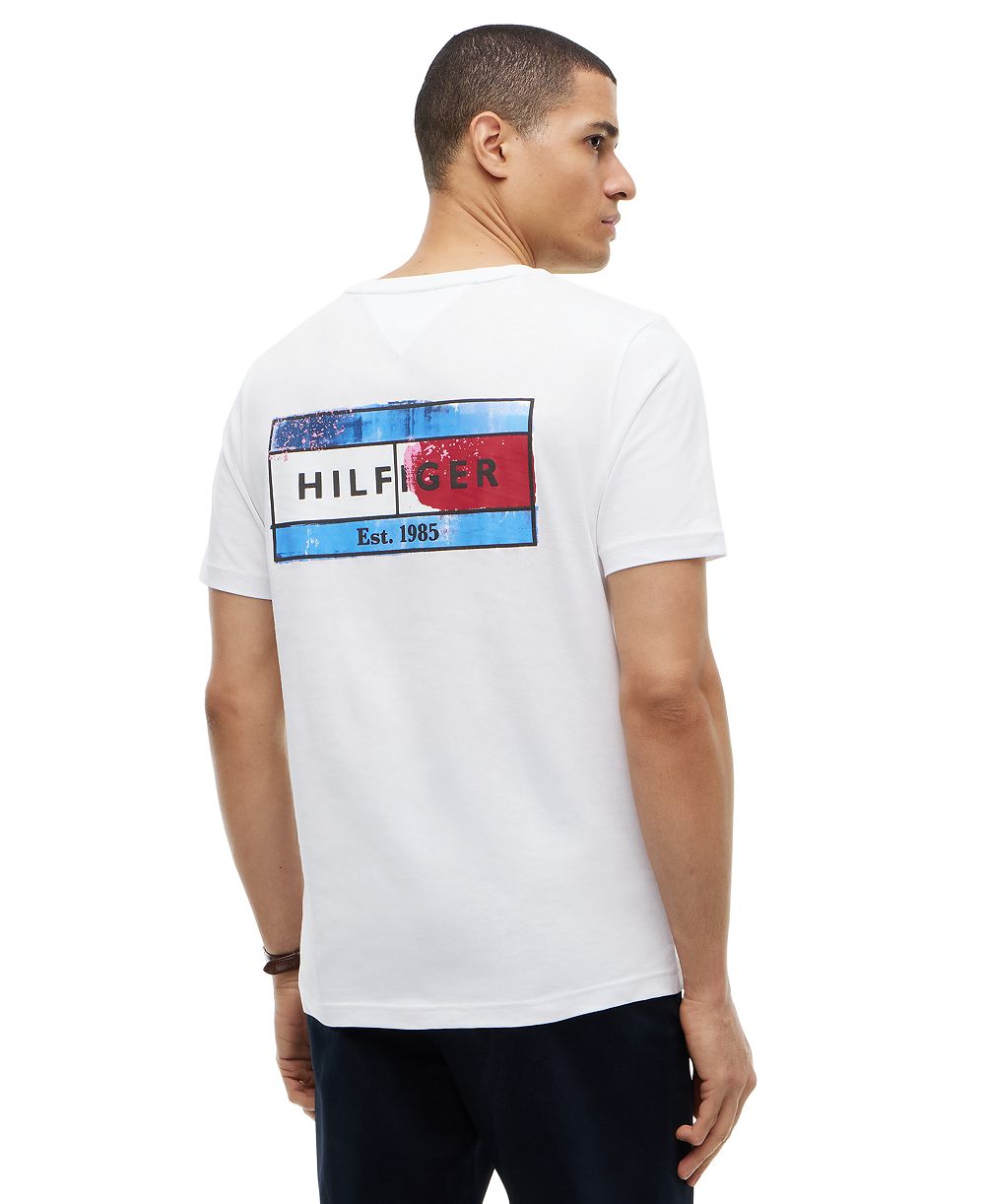Tommy Hilfiger Мужская футболка с графикой Back Flag Brand Love