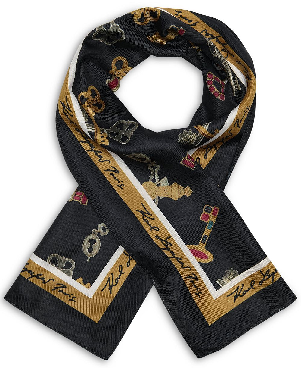 KARL LAGERFELD PARIS Key Print Square Scarf