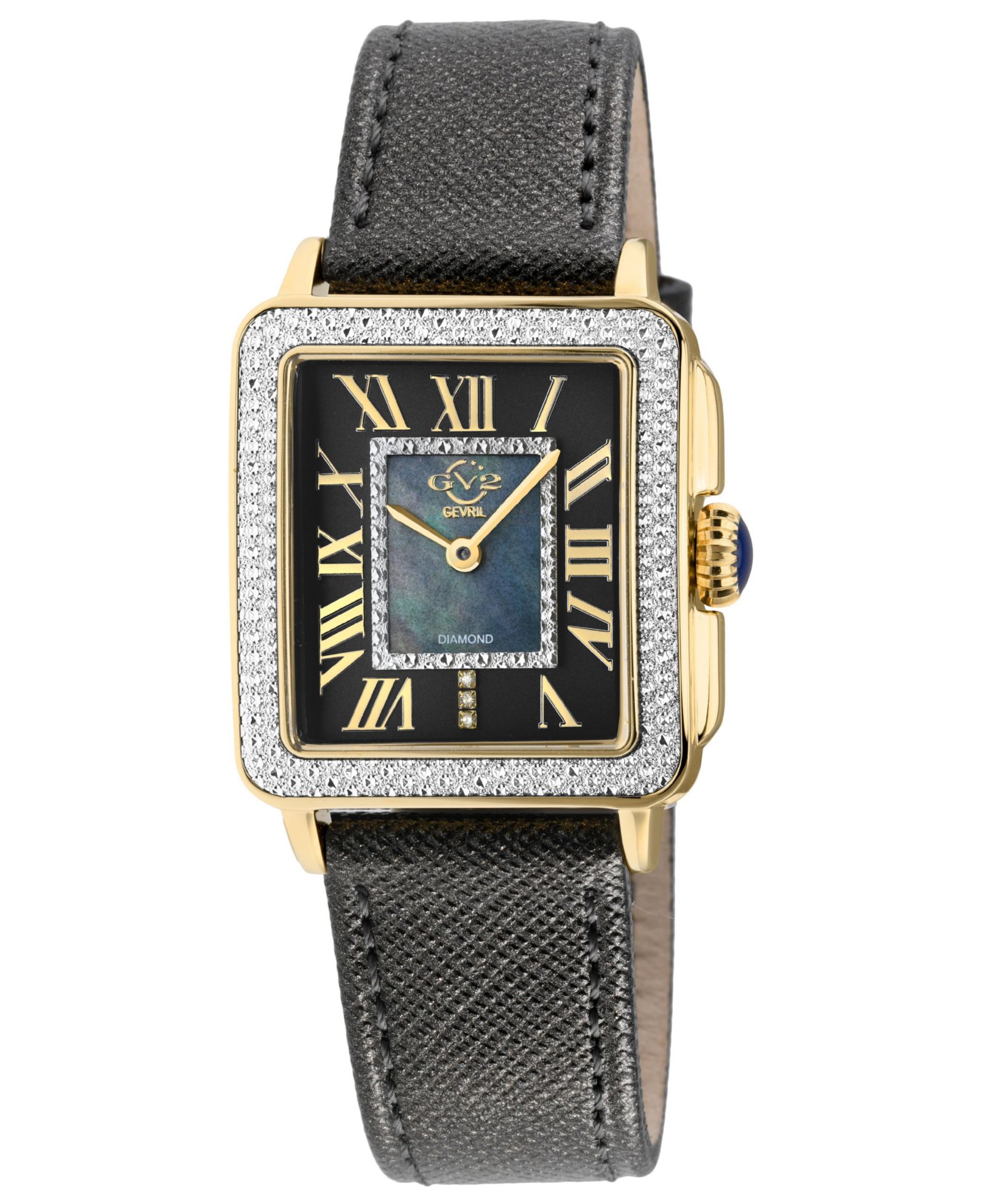 GV2 by Gevril Женские часы Padova Swiss Quartz с бриллиантами и ремешком из итальянской кожи ручной работы