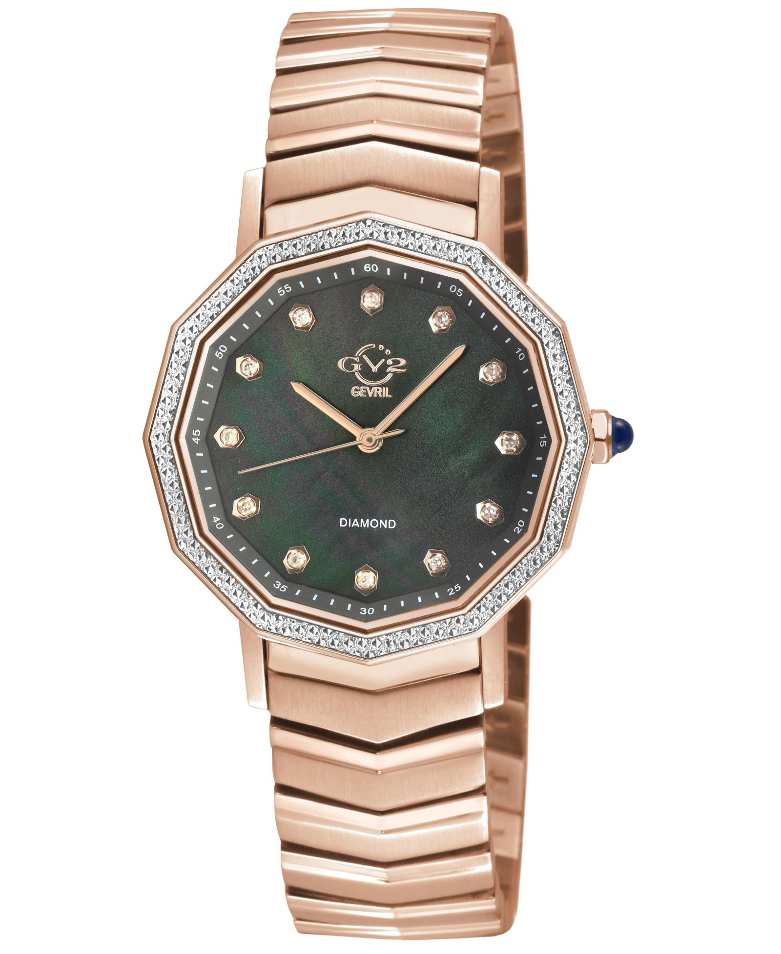 Женские наручные часы GV2 by Gevril Spello II Swiss Quartz Diamond IP Stainless Steel