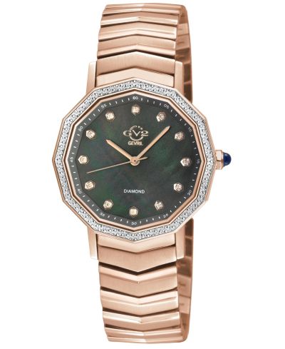 Женские наручные часы GV2 by Gevril Spello II Swiss Quartz Diamond IP Stainless Steel