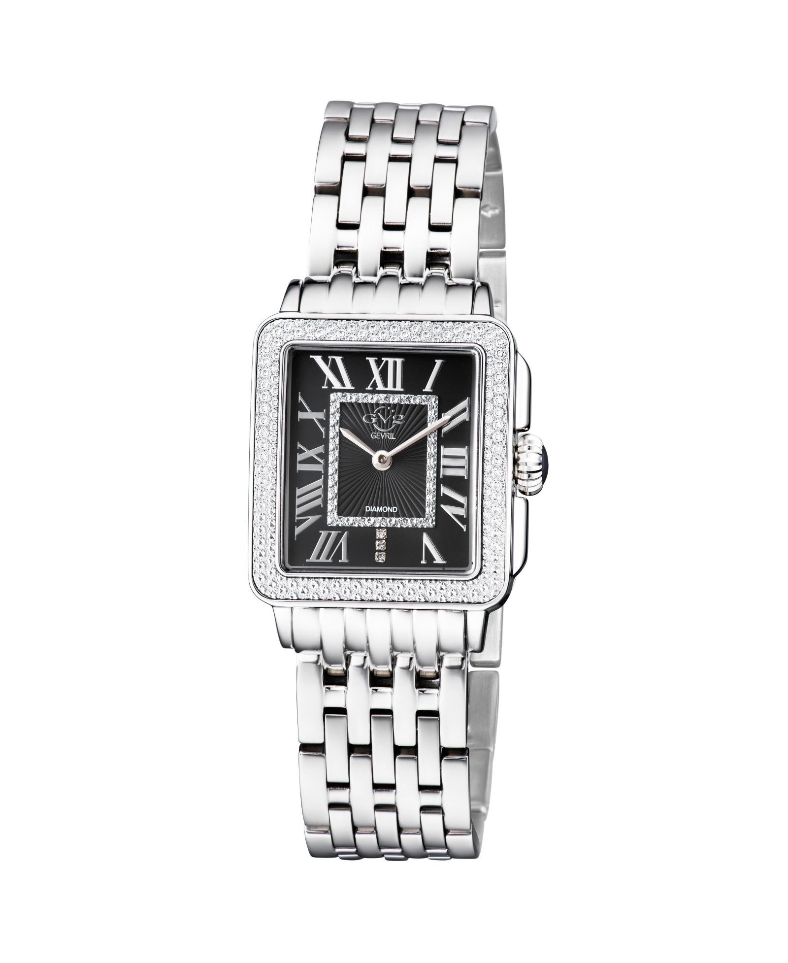 GV2 by Gevril Women's Padova Swiss Quartz Diamond Silver Stainless Steel Bracelet Watch